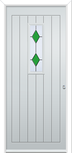 Newstead 1 Composite Door Coloured Diamonds Green