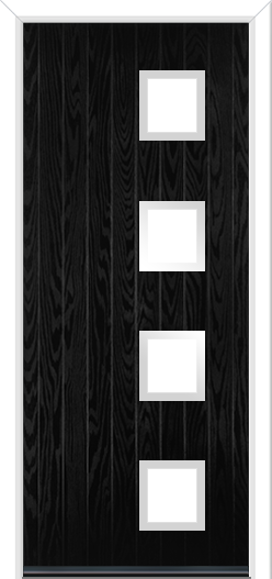 Urban Wellow 4 handle Composite Door Black Brown