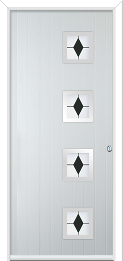 Urban Wellow 4 handle Composite Door Coloured Diamonds Black
