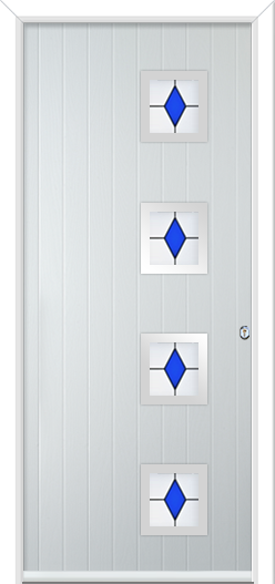 Urban Wellow 4 handle Composite Door Coloured Diamonds Blue