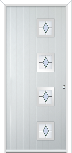 Urban Wellow 4 handle Composite Door Coloured Diamonds Clear