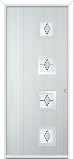 Urban Wellow 4 handle Composite Door Coloured Diamonds Frost