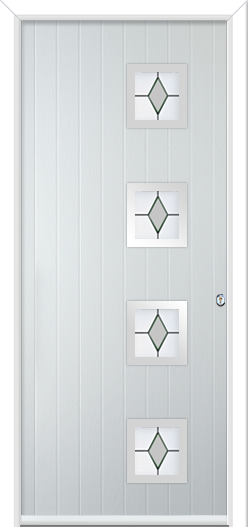 Urban Wellow 4 handle Composite Door Coloured Diamonds Grey