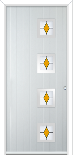 Urban Wellow 4 handle Composite Door Coloured Diamonds Yellow