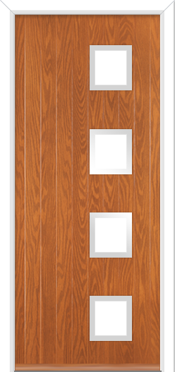 Urban Wellow 4 handle Composite Door Golden Oak