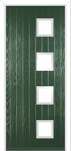 Urban Wellow 4 handle Composite Door Green