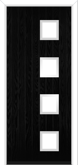 Urban Wellow 4 handle Composite Door Midnight Black