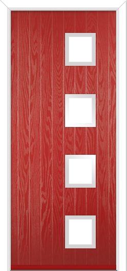 Urban Wellow 4 handle Composite Door Red