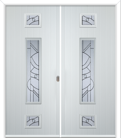 Wellow 3 Long Composite French Doors Abstract
