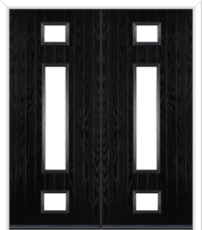 Wellow 3 Long Composite French Doors Black Brown