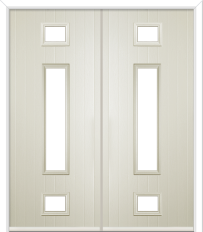 Wellow 3 Long Composite French Doors Cream
