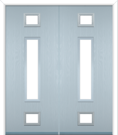 Wellow 3 Long Composite French Doors Duck Egg