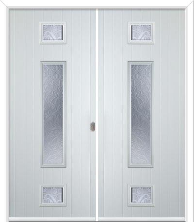 Wellow 3 Long Composite French Doors Everglade