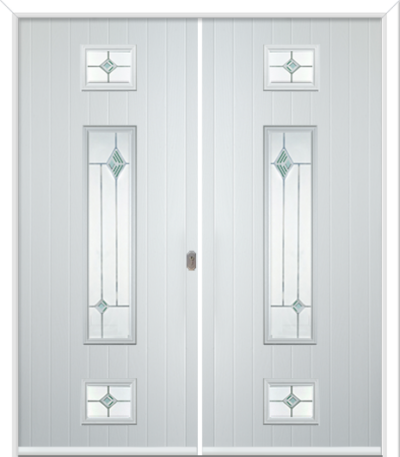 Wellow 3 Long Composite French Doors Fusion Green