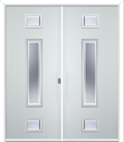 Wellow 3 Long Composite French Doors Glacier