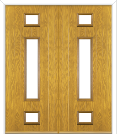 Wellow 3 Long Composite French Doors Irish Oak