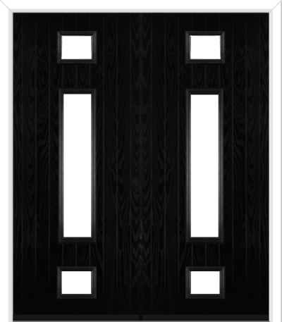 Wellow 3 Long Composite French Doors Midnight Black