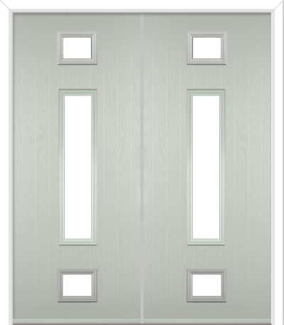 Wellow 3 Long Composite French Doors Pebble Grey