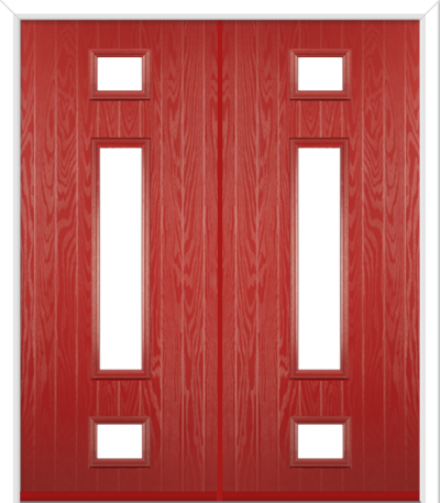 Wellow 3 Long Composite French Doors Red