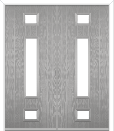 Wellow 3 Long Composite French Doors Silver Grey