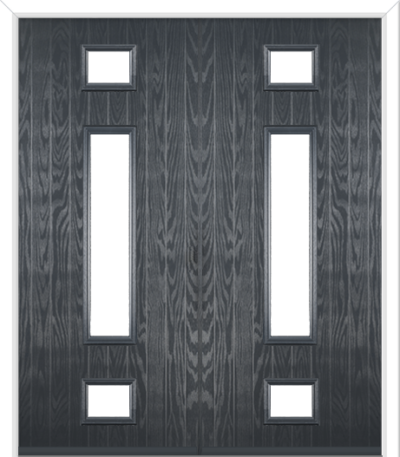 Wellow 3 Long Composite French Doors Slate Grey