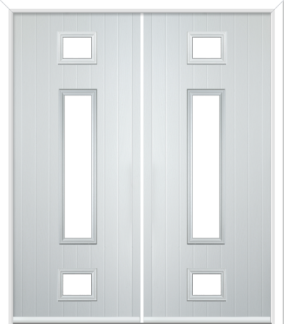 Wellow 3 Long Composite French Doors White