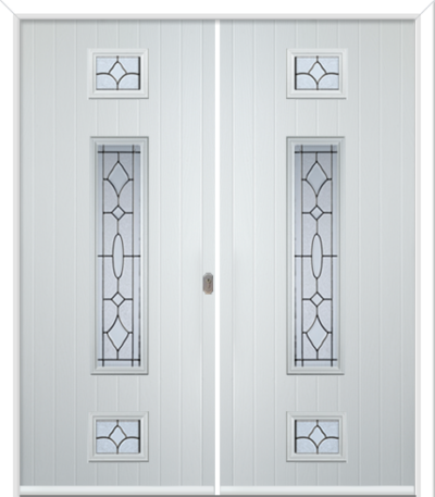 Wellow 3 Long Composite French Doors Zinc Art Clarity