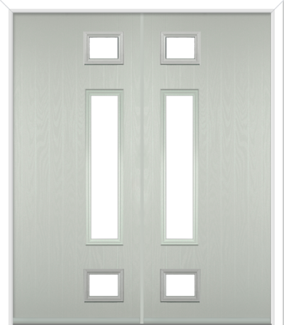 Wellow 3 Long Handle Composite French Doors Agate Grey