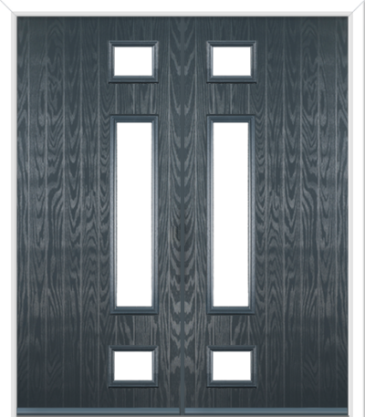 Wellow 3 Long Handle Composite French Doors Anthracite Grey