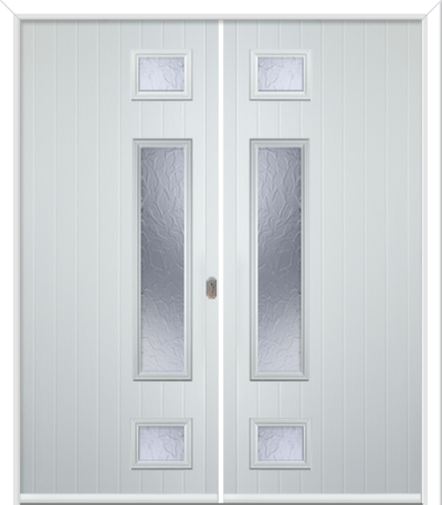 Wellow 3 Long Handle Composite French Doors Autumn