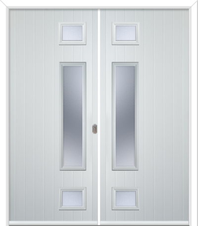 Wellow 3 Long Handle Composite French Doors Chantilly