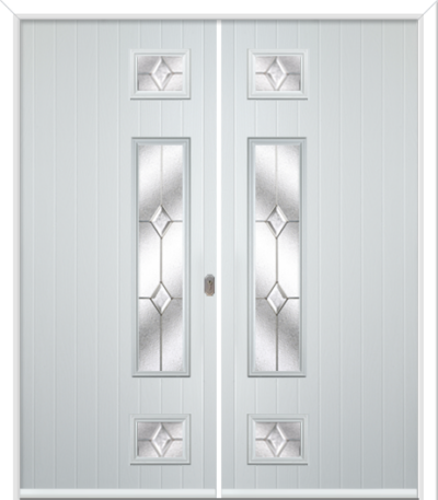 Wellow 3 Long Handle Composite French Doors Classic