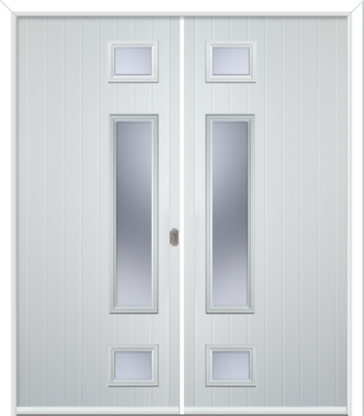 Wellow 3 Long Handle Composite French Doors Contora