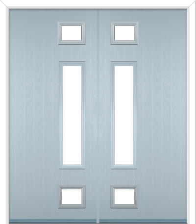 Wellow 3 Long Handle Composite French Doors Duck Egg