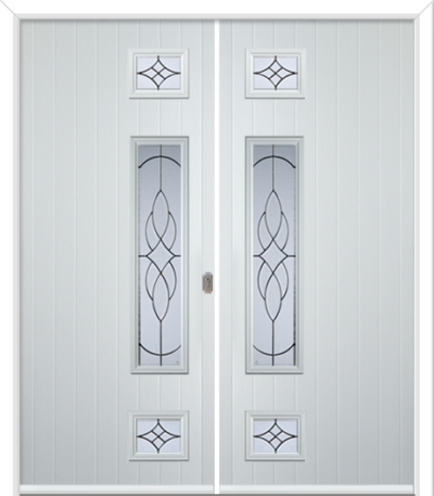 Wellow 3 Long Handle Composite French Doors Elegance