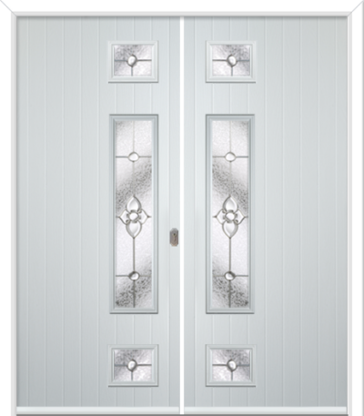 Wellow 3 Long Handle Composite French Doors Finesse
