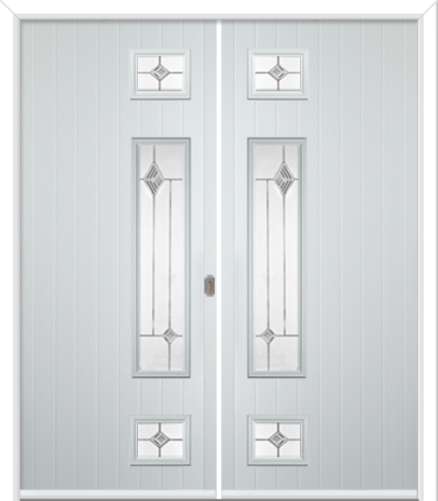 Wellow 3 Long Handle Composite French Doors Fusion Black