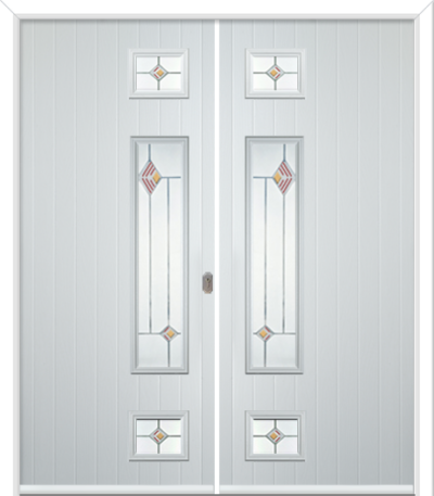 Wellow 3 Long Handle Composite French Doors Fusion Red