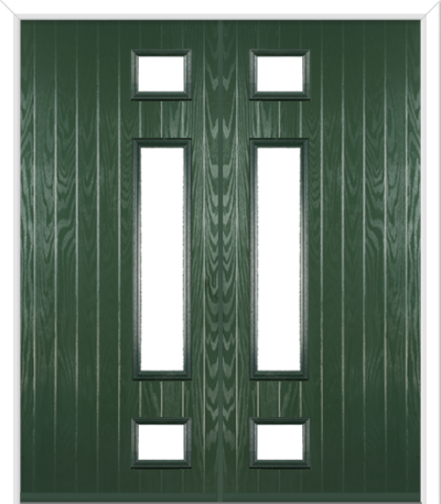 Wellow 3 Long Handle Composite French Doors Green