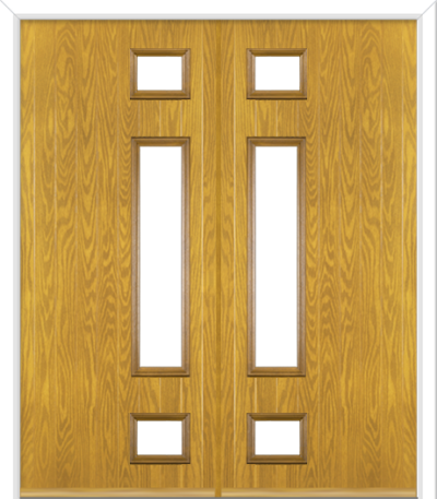 Wellow 3 Long Handle Composite French Doors Irish Oak