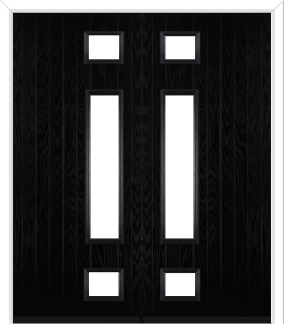 Wellow 3 Long Handle Composite French Doors Midnight Black