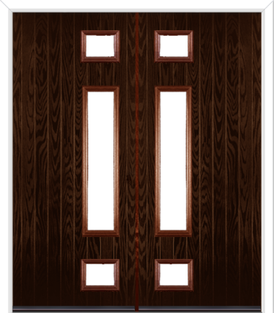 Wellow 3 Long Handle Composite French Doors Rosewood