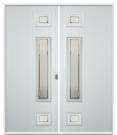 Wellow 3 Long Handle Composite French Doors Victorian Border