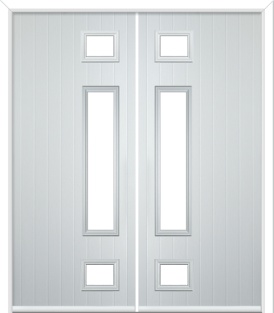 Wellow 3 Long Handle Composite French Doors White
