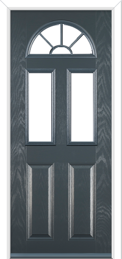 Minster 3 Sunburst Composite Door Anthracite Grey