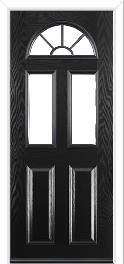 Minster 3 Sunburst Composite Door Black Brown