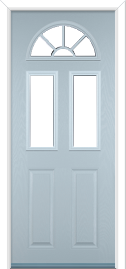 Minster 3 Sunburst Composite Door Duck Egg
