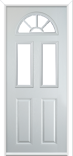 Minster 3 Sunburst Composite Door White