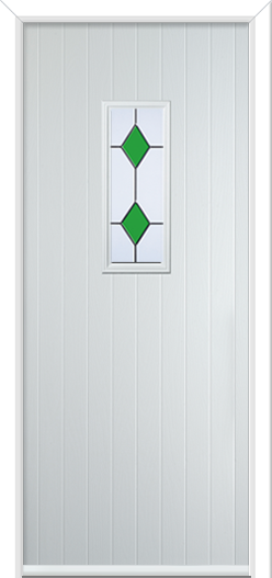 Normanton Composite Door Coloured Diamonds Green